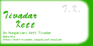 tivadar kett business card